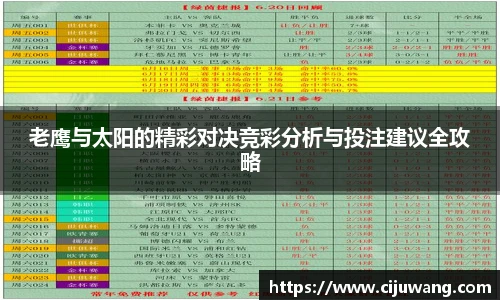 老鹰与太阳的精彩对决竞彩分析与投注建议全攻略
